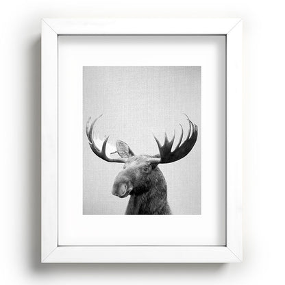 Moose - Black & White Framed Art Print Gallery Image 103