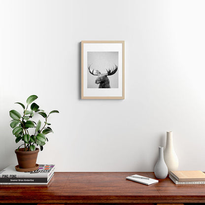 Moose - Black & White Framed Art Print Gallery Image 23
