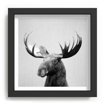 Moose - Black & White Framed Art Print Gallery Image 90