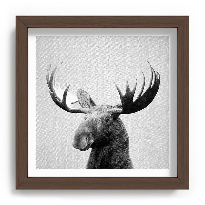 Moose - Black & White Framed Art Print Gallery Image 98