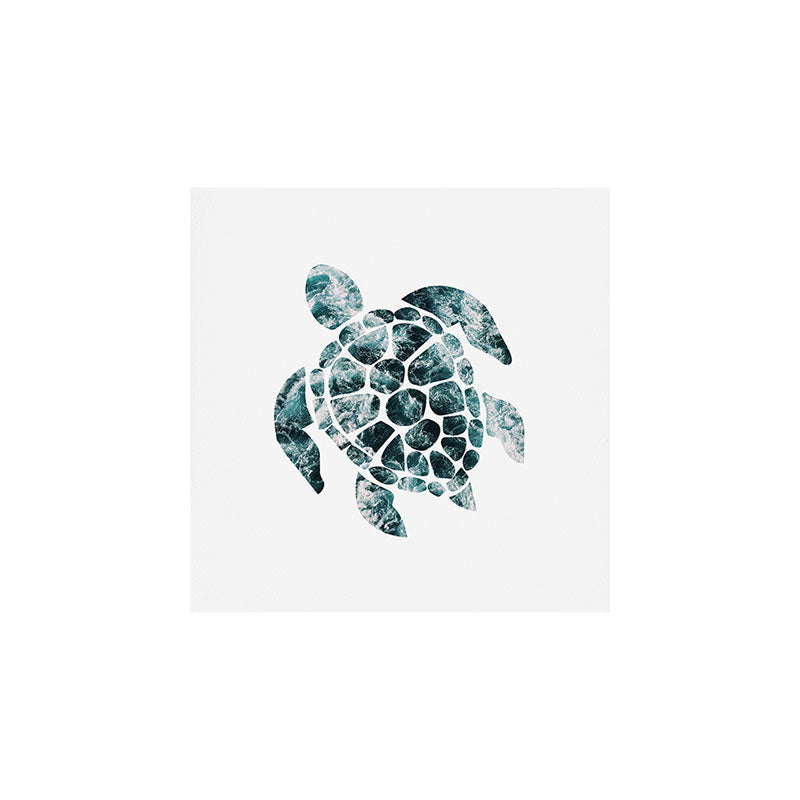 Sea Turtle - Turquoise Ocean Waves Art Print Gallery Image 2