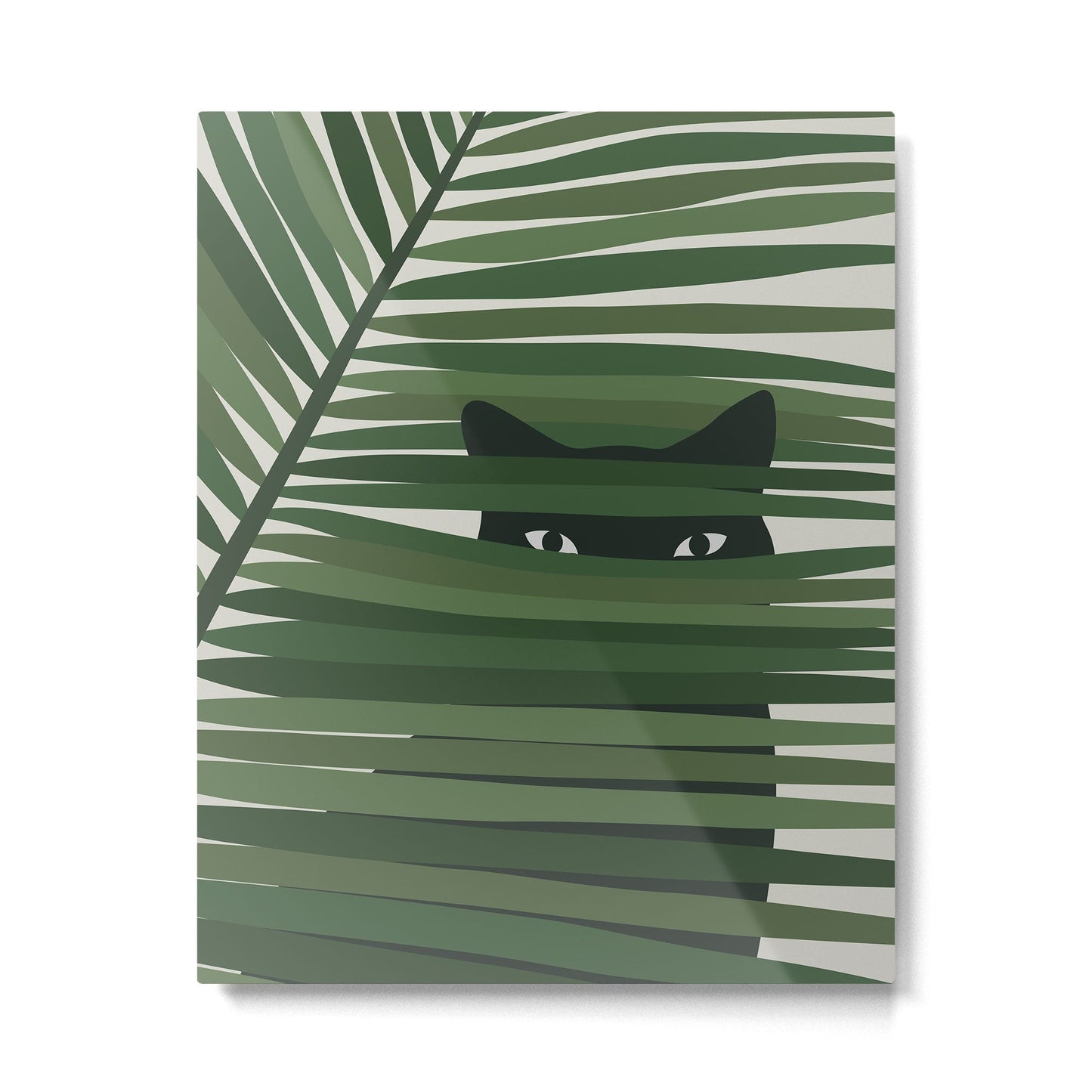 Cat and Plant 53 Metal Print Gallery Image 3
