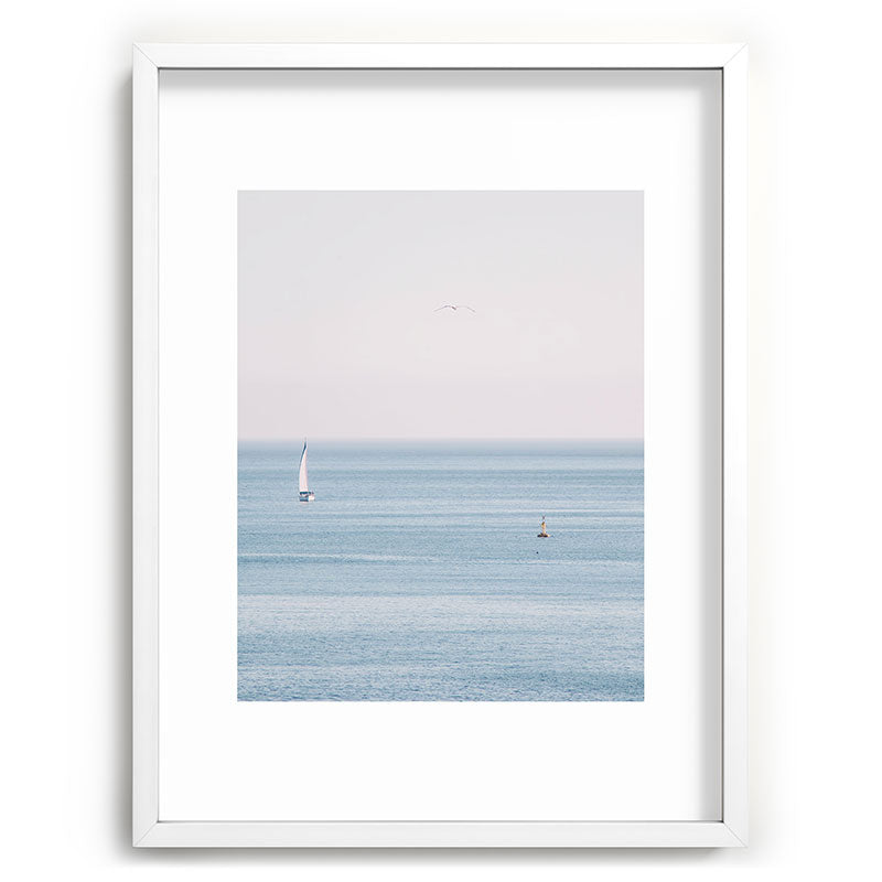 Ocean - Sail boat in calm sea - travel photography Framed Art Print Gallery Image 79