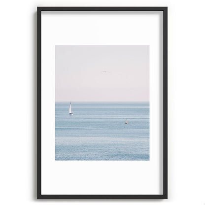 Ocean - Sail boat in calm sea - travel photography Framed Art Print Gallery Image 62