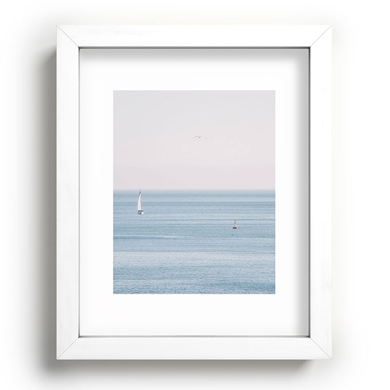 Ocean - Sail boat in calm sea - travel photography Framed Art Print Gallery Image 75