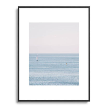 Ocean - Sail boat in calm sea - travel photography Framed Art Print Gallery Image 85