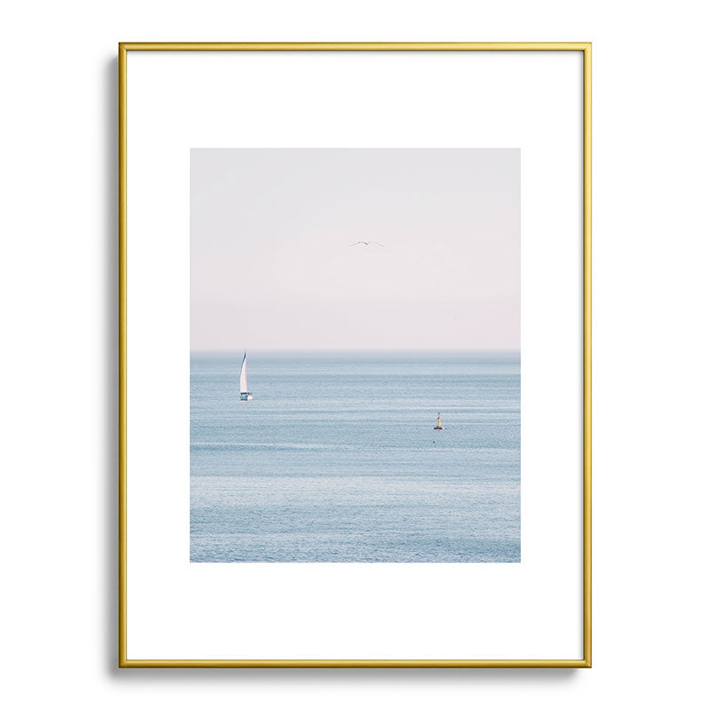 Ocean - Sail boat in calm sea - travel photography Framed Art Print Gallery Image 92