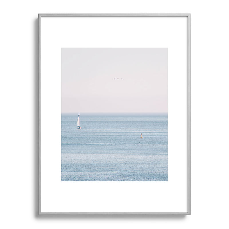 Ocean - Sail boat in calm sea - travel photography Framed Art Print Gallery Image 99