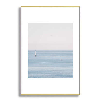 Ocean - Sail boat in calm sea - travel photography Framed Art Print Gallery Image 94