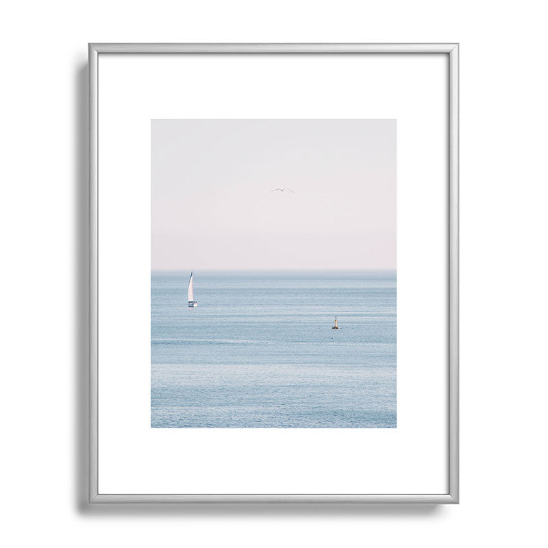 Ocean - Sail boat in calm sea - travel photography Framed Art Print Gallery Image 95