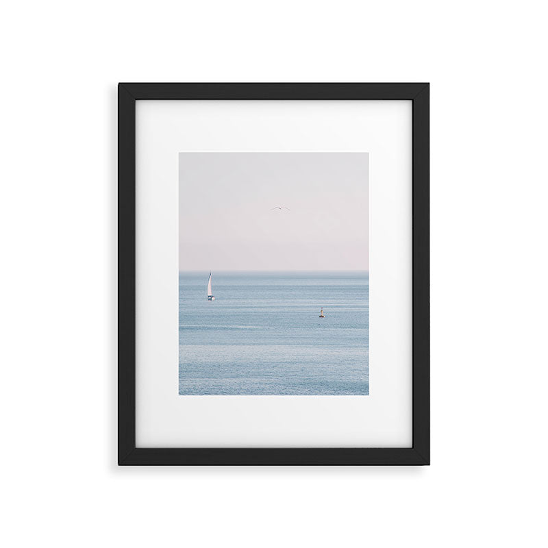 Ocean - Sail boat in calm sea - travel photography Framed Art Print Gallery Image 4