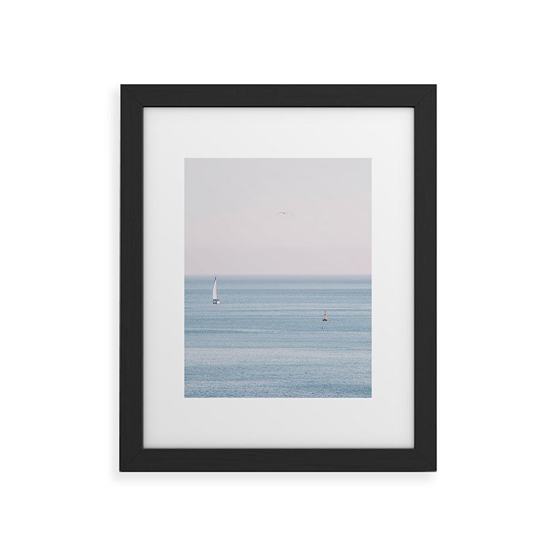 Ocean - Sail boat in calm sea - travel photography Framed Art Print Gallery Image 34