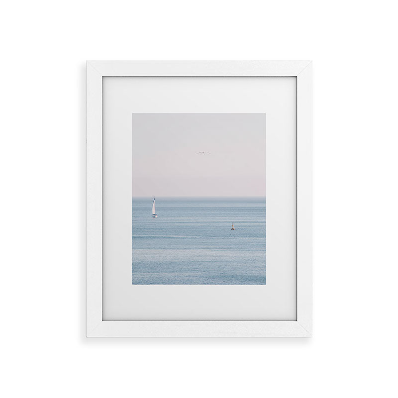 Ocean - Sail boat in calm sea - travel photography Framed Art Print Gallery Image 54