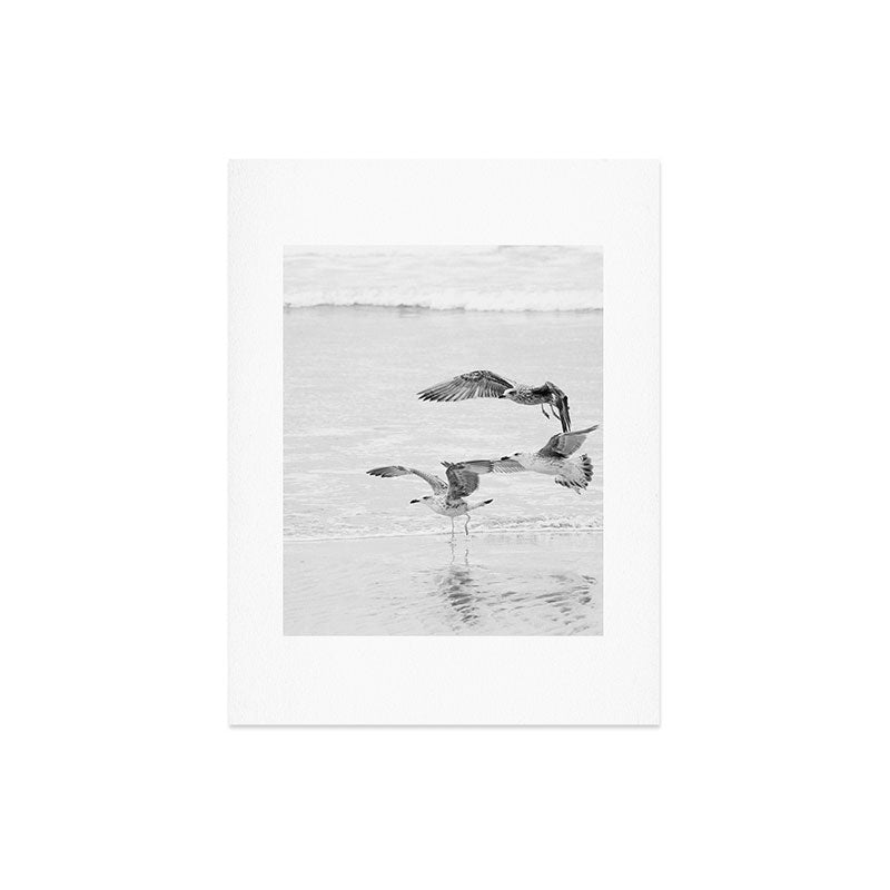 Seagulls Beach Ocean Art Print Gallery Image 6