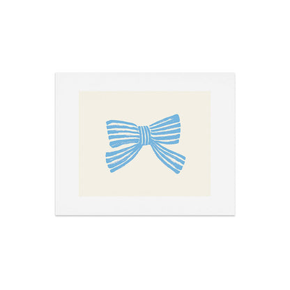 Blue Stripe Bow Ribbon Art Print Gallery Image 4