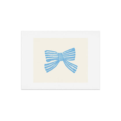 Blue Stripe Bow Ribbon Art Print Gallery Image 6