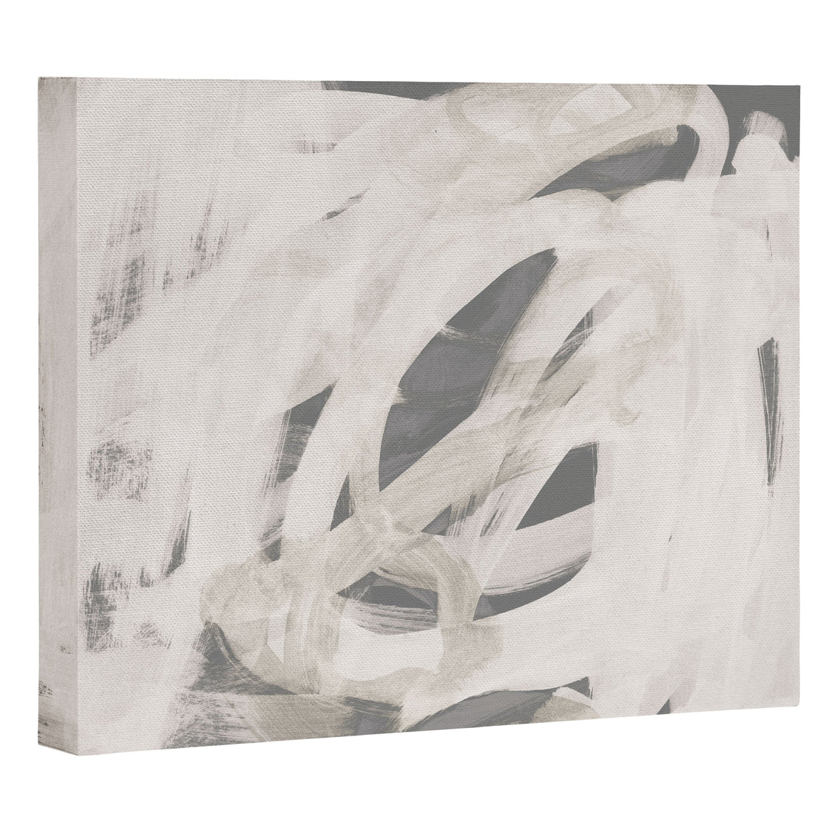 abstract brushstrokes neutral Canvas Print Gallery Image 1