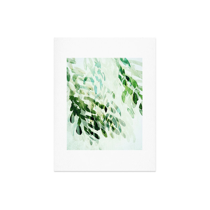 fresh summer rain abstract watercolor leaves Art Print Gallery Image 4