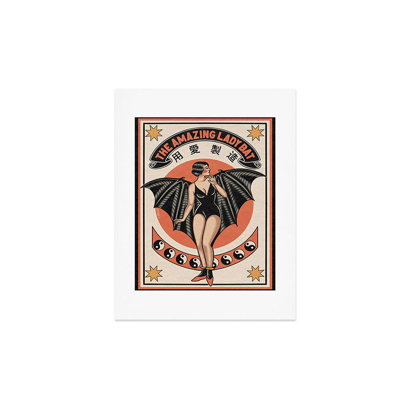 The Amazing Lady Bat Art Print Gallery Image 3