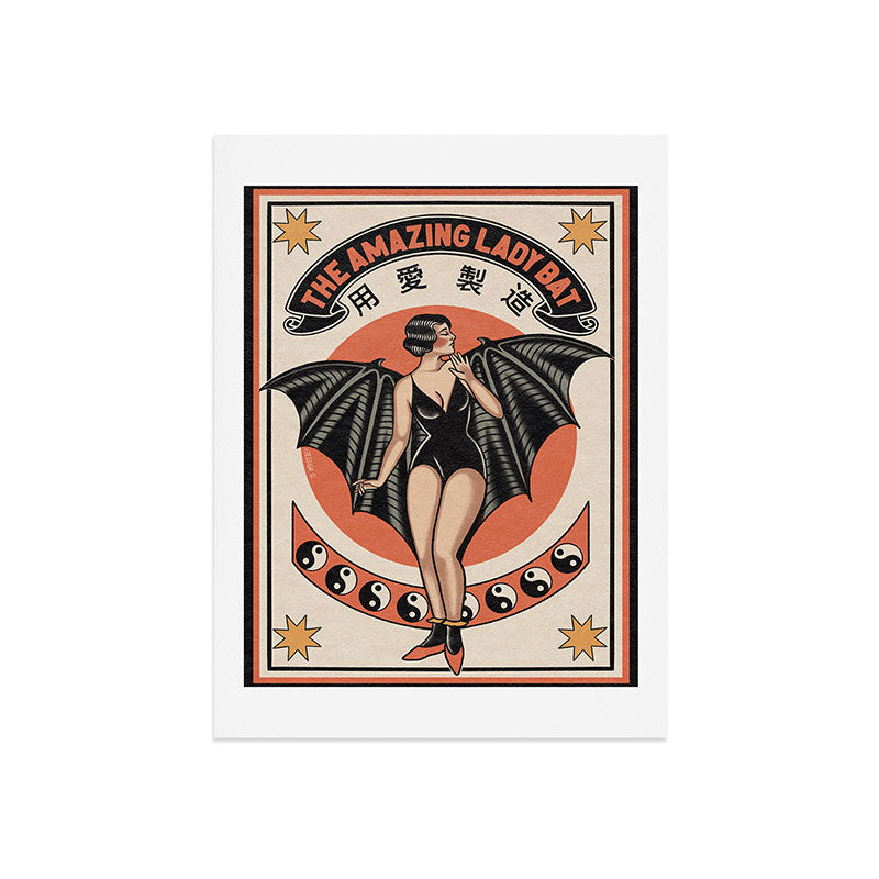 The Amazing Lady Bat Art Print Gallery Image 7