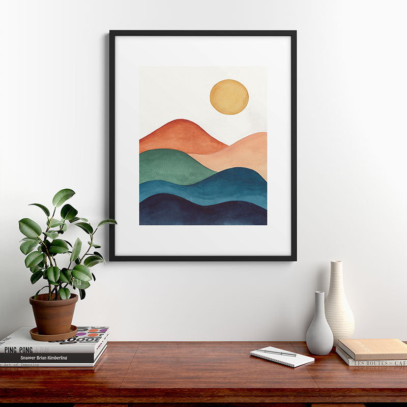 Colorful Abstract Mountains Framed Art Print Gallery Image 9