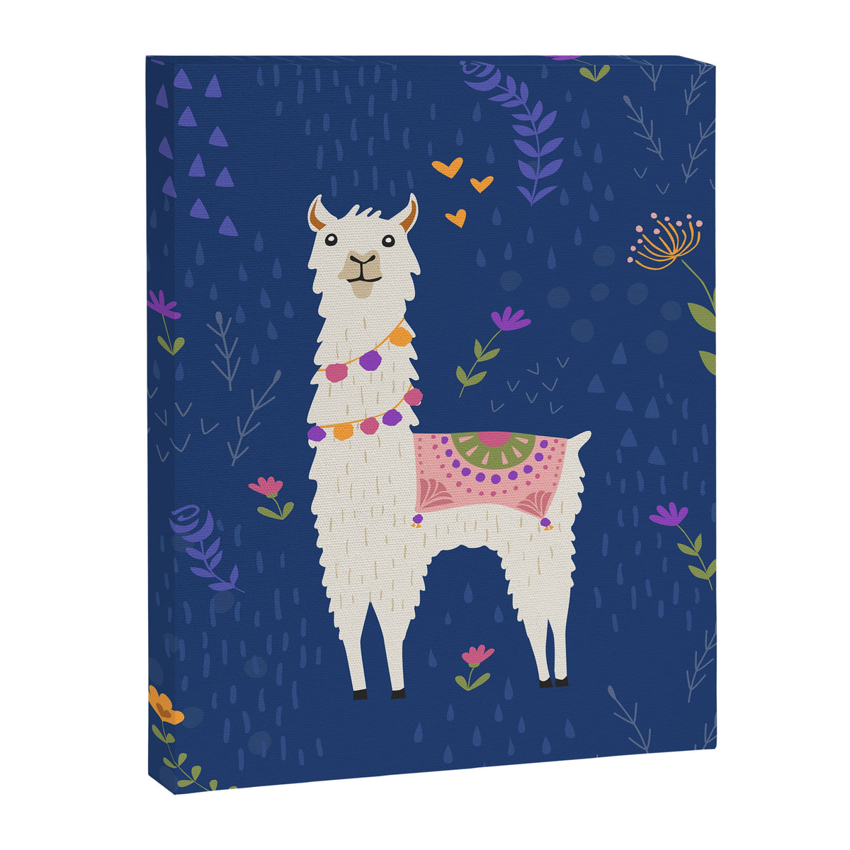 Llama on Blue Canvas Print Gallery Image 2