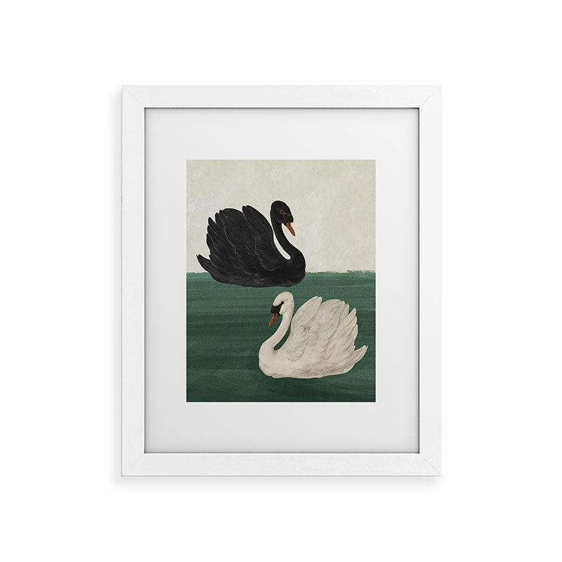Black Swan White Swan Framed Art Print Gallery Image 31