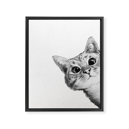 sneaky cat Framed Canvas Print Gallery Image 5