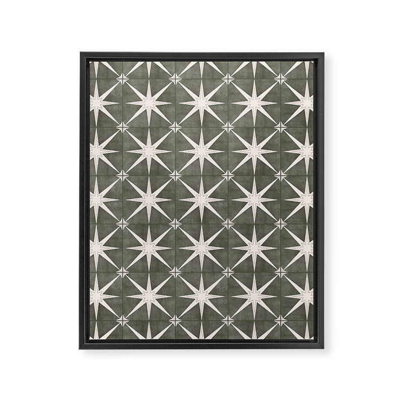 arlo star tile - olive Framed Canvas Print Gallery Image 7