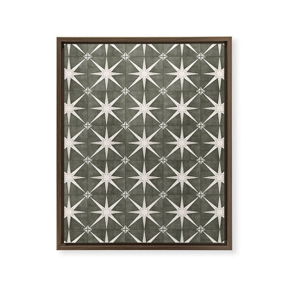 arlo star tile - olive Framed Canvas Print Gallery Image 16