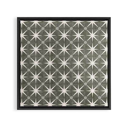 arlo star tile - olive Framed Canvas Print Gallery Image 6