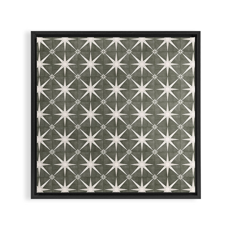 arlo star tile - olive Framed Canvas Print Gallery Image 9