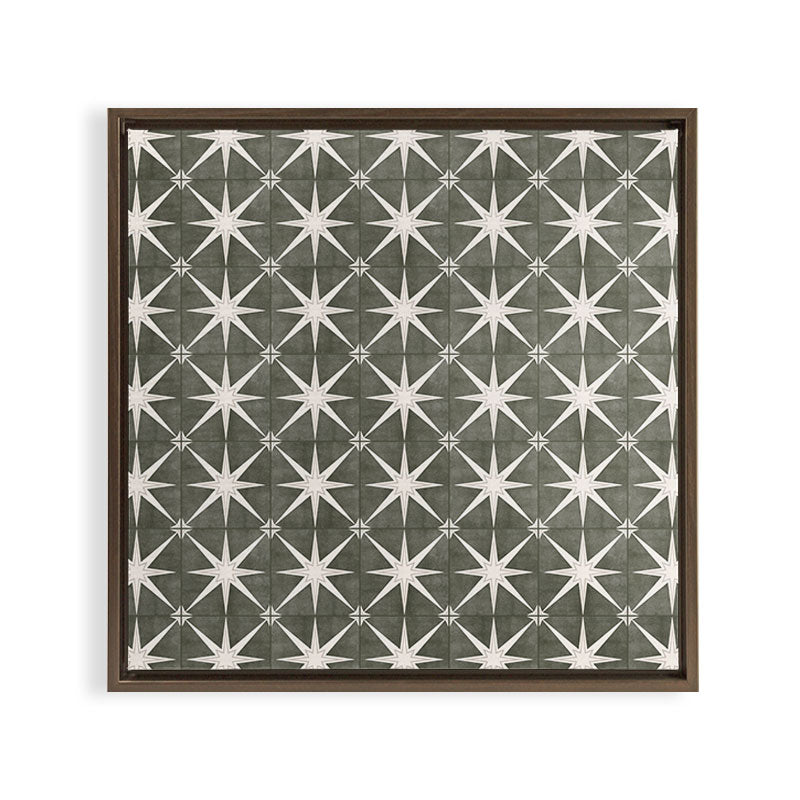 arlo star tile - olive Framed Canvas Print Gallery Image 15