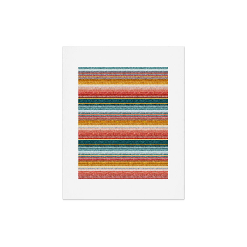 serape southwest stripe - orange & teal Art Print Gallery Image 3