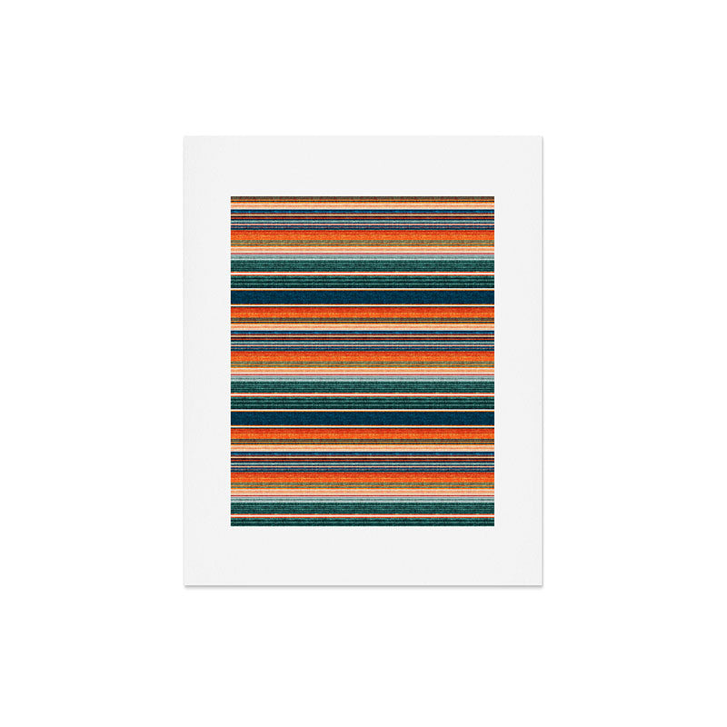 serape southwest stripe - orange & dark teal Art Print Gallery Image 3