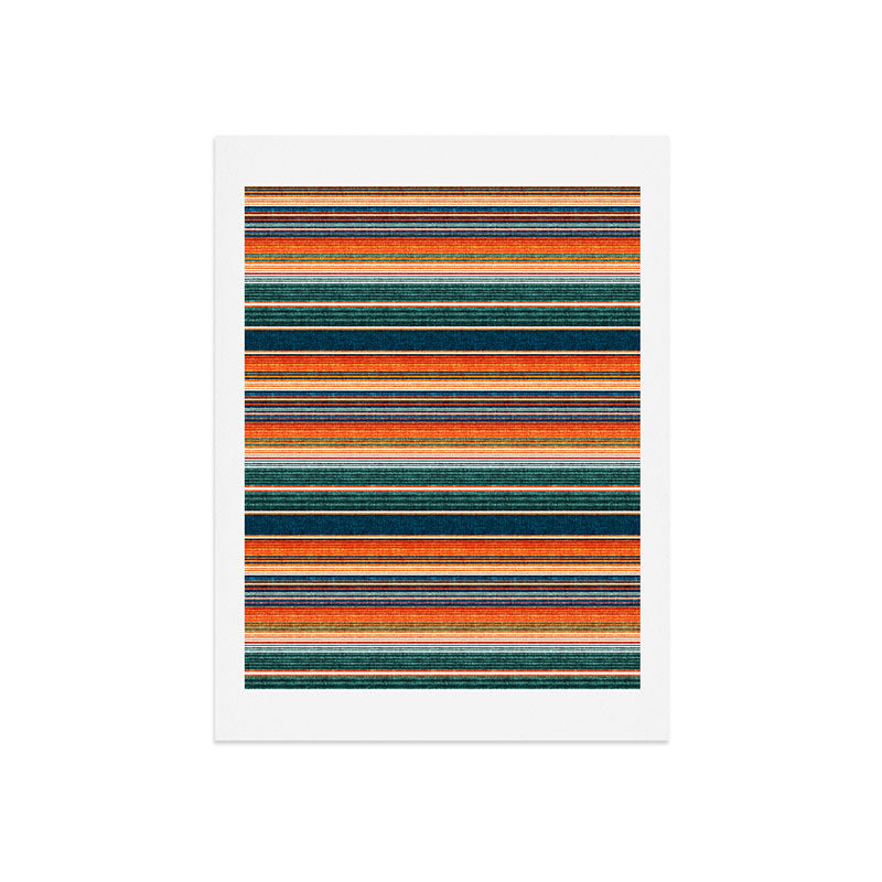 serape southwest stripe - orange & dark teal Art Print Gallery Image 5