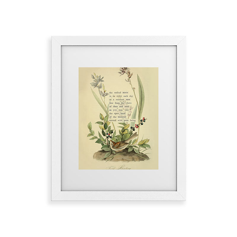 Bird Divinations: Field Bunting (about: almanacofbirds.org) Framed Art Print Gallery Image 54