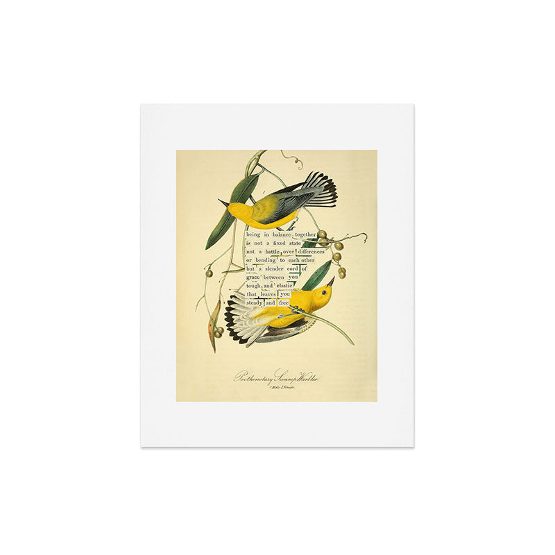 Bird Divinations: Prothonotary swamp warbler (about: almanacofbirds.org) Art Print Gallery Image 4