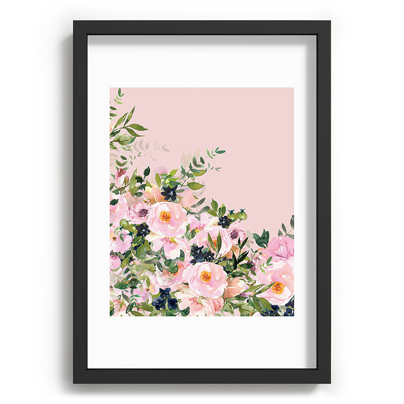 Boho, Vintage, Floral Watercolor, Pink Roses Framed Art Print Gallery Image 81