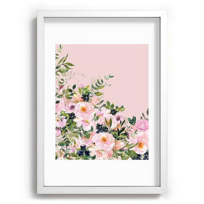 Boho, Vintage, Floral Watercolor, Pink Roses Framed Art Print Gallery Image 105