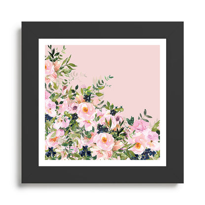 Boho, Vintage, Floral Watercolor, Pink Roses Framed Art Print Gallery Image 46