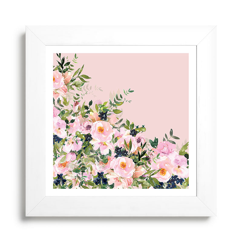 Boho, Vintage, Floral Watercolor, Pink Roses Framed Art Print Gallery Image 79