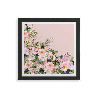 Boho, Vintage, Floral Watercolor, Pink Roses Framed Art Print Gallery Image 50