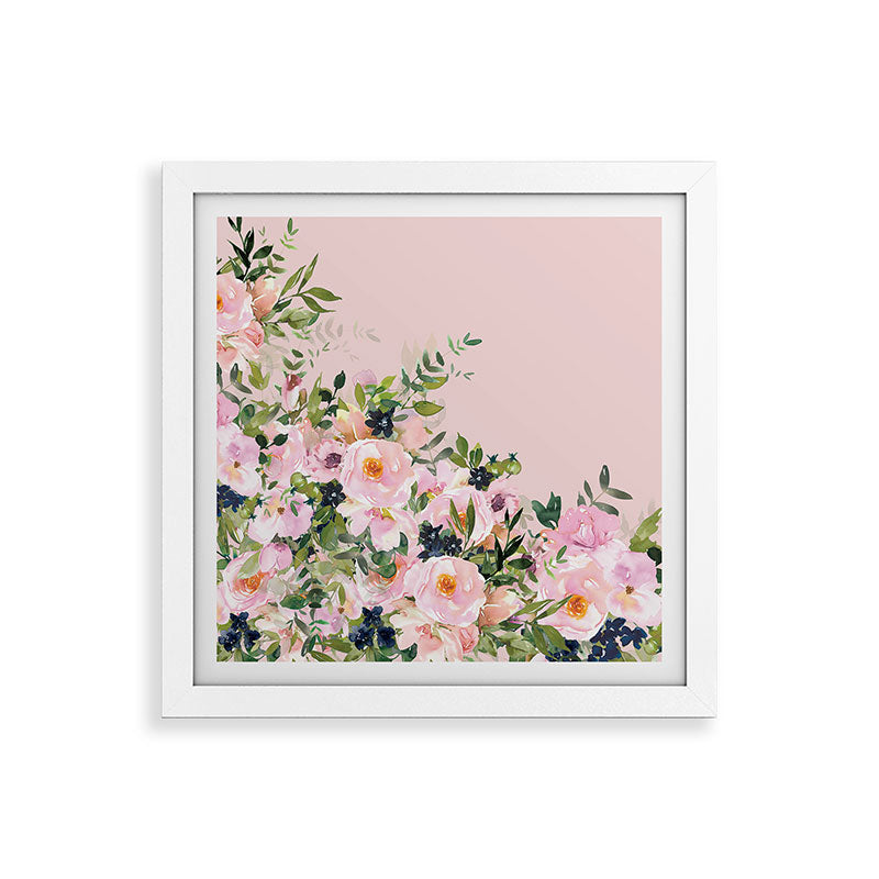 Boho, Vintage, Floral Watercolor, Pink Roses Framed Art Print Gallery Image 82