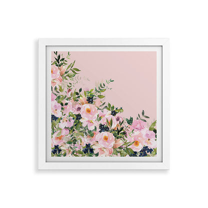 Boho, Vintage, Floral Watercolor, Pink Roses Framed Art Print Gallery Image 82