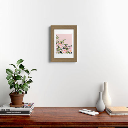 Boho, Vintage, Floral Watercolor, Pink Roses Framed Art Print Gallery Image 52