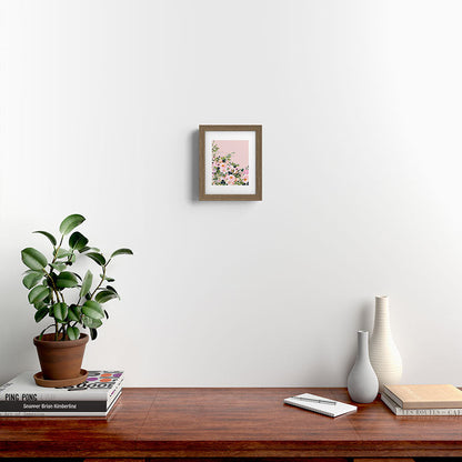 Boho, Vintage, Floral Watercolor, Pink Roses Framed Art Print Gallery Image 10