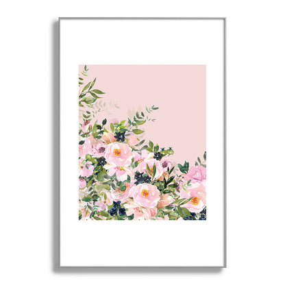 Boho, Vintage, Floral Watercolor, Pink Roses Framed Art Print Gallery Image 137