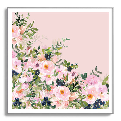 Boho, Vintage, Floral Watercolor, Pink Roses Framed Art Print Gallery Image 142