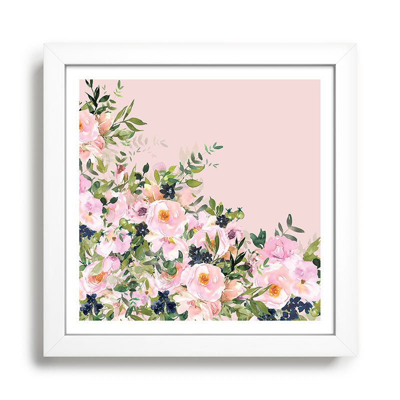 Boho, Vintage, Floral Watercolor, Pink Roses Framed Art Print Gallery Image 35